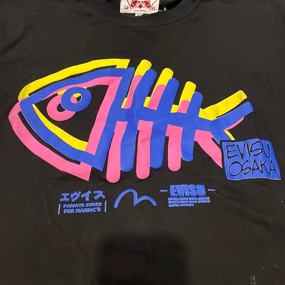 EUC Authentic EVISU T-shirt Evergreen Japan Streetwear Brand Size Medium - Picture 2 of 9